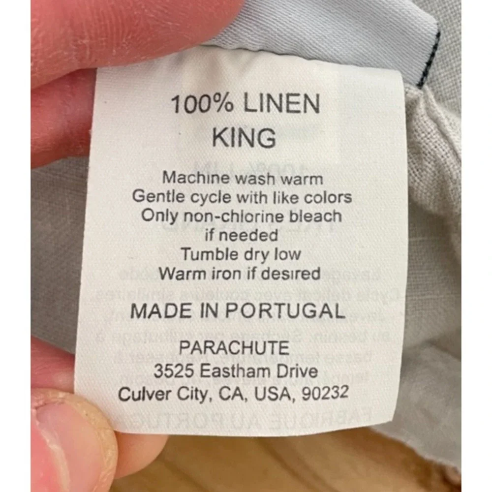Parachute Linen King Pillowcases Fog Gray Set of 3